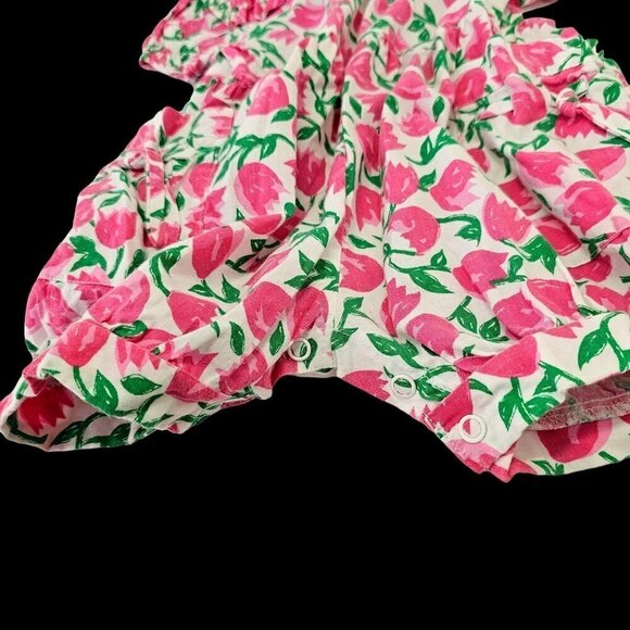 50s West Coast Baby Girl Short Romper Short Slv Button Closure Cotton Infant 12M - Picture 8 of 10